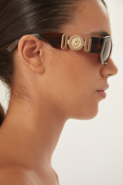 Versace biggie sunglasses in havana with iconic jellyfish - Lux Studios