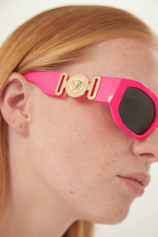 Versace biggie sunglasses in pink with iconic jellyfish - Lux Studios