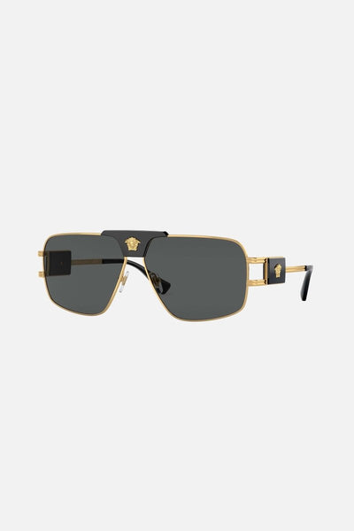 Versace black metal pilot sunglasses with gold details - Lux Studios