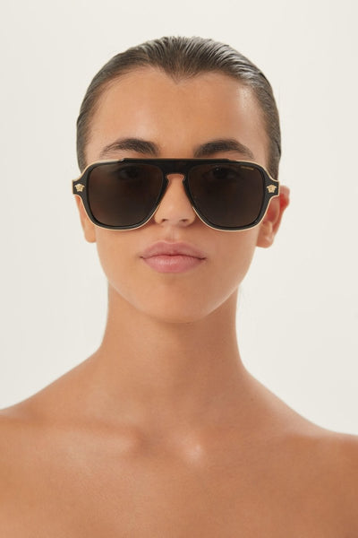 Versace caravan sunglasses with gold details - Lux Studios