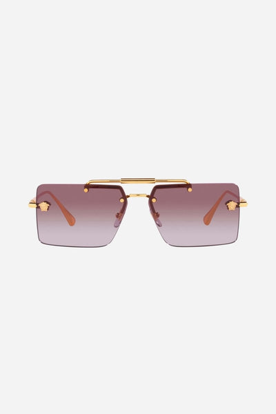 Versace gold pilot sunglasses with light purple mirror - Lux Studios
