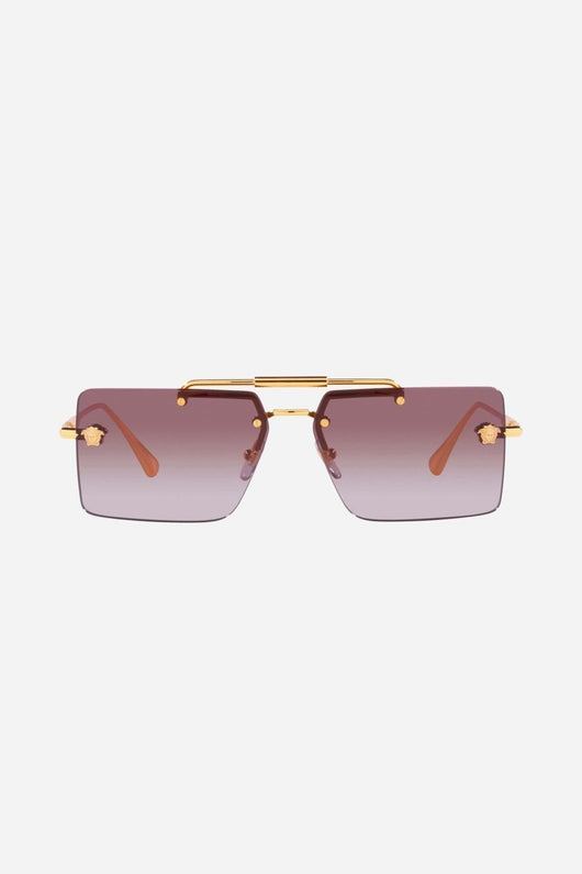 Versace gold pilot sunglasses with light purple mirror - Lux Studios