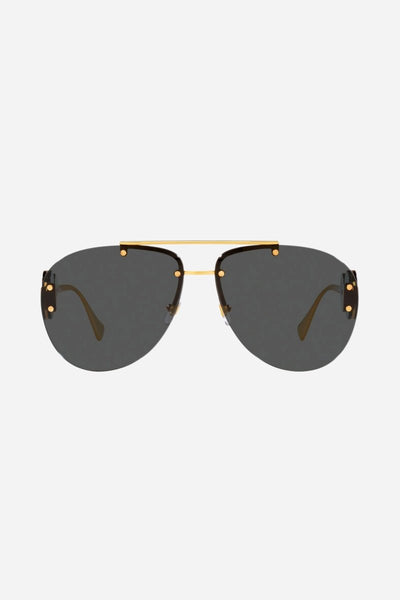 Versace grey pilot sunglasses featuring iconic jellyfish - Lux Studios