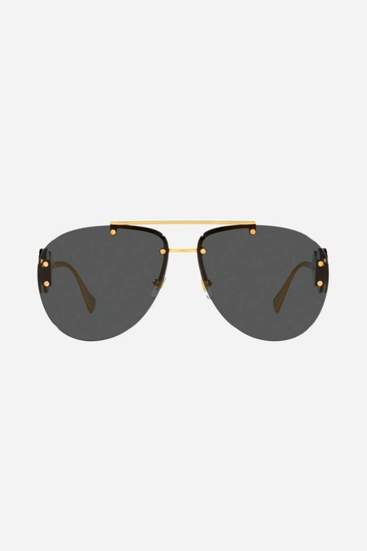 Versace grey pilot sunglasses featuring iconic jellyfish - Lux Studios