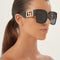 Versace squared oversized grey sunglasses