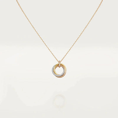 TRINITY NECKLACE SILVER GOLD ROSE GOLD DIAMONDS