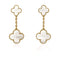 CLOVER 2 MOTIF WHITE MOP EARRINGS